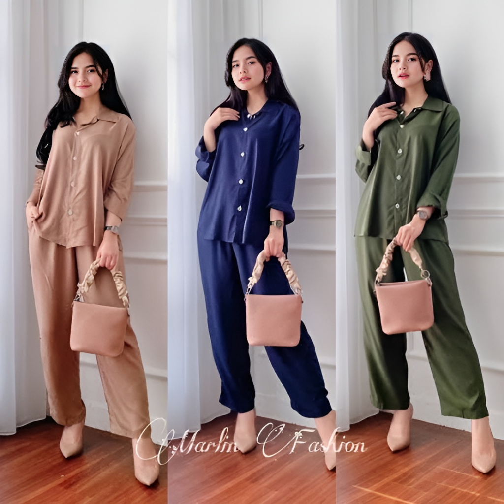 BAJU SETELAN WANITA KEKINIAN ONE SET MUSLIM TERBARU SET JUMBO SET POLOS