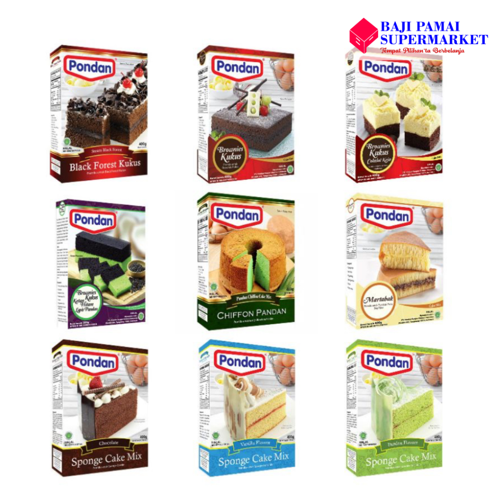 

Pondan Sponge Cake Mix Tepung Premiks 400gr All Varian