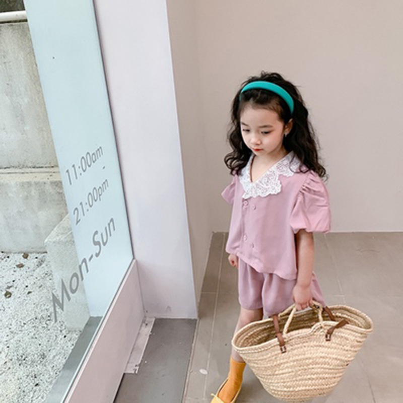 *NEW*  SATU STEL ATASAN DAN BAWAHAN Puff Sleeve Top + Celana Pendek STYLE KOREA MODEL TERBARU ANAK PEREMPUAN