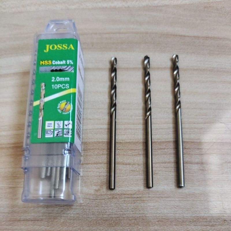 JOSSA Mata bor Besi COBALT 2mm Heavy Duty / JOSSA Mata bor Stenlees 2mm HEAVY DUTY