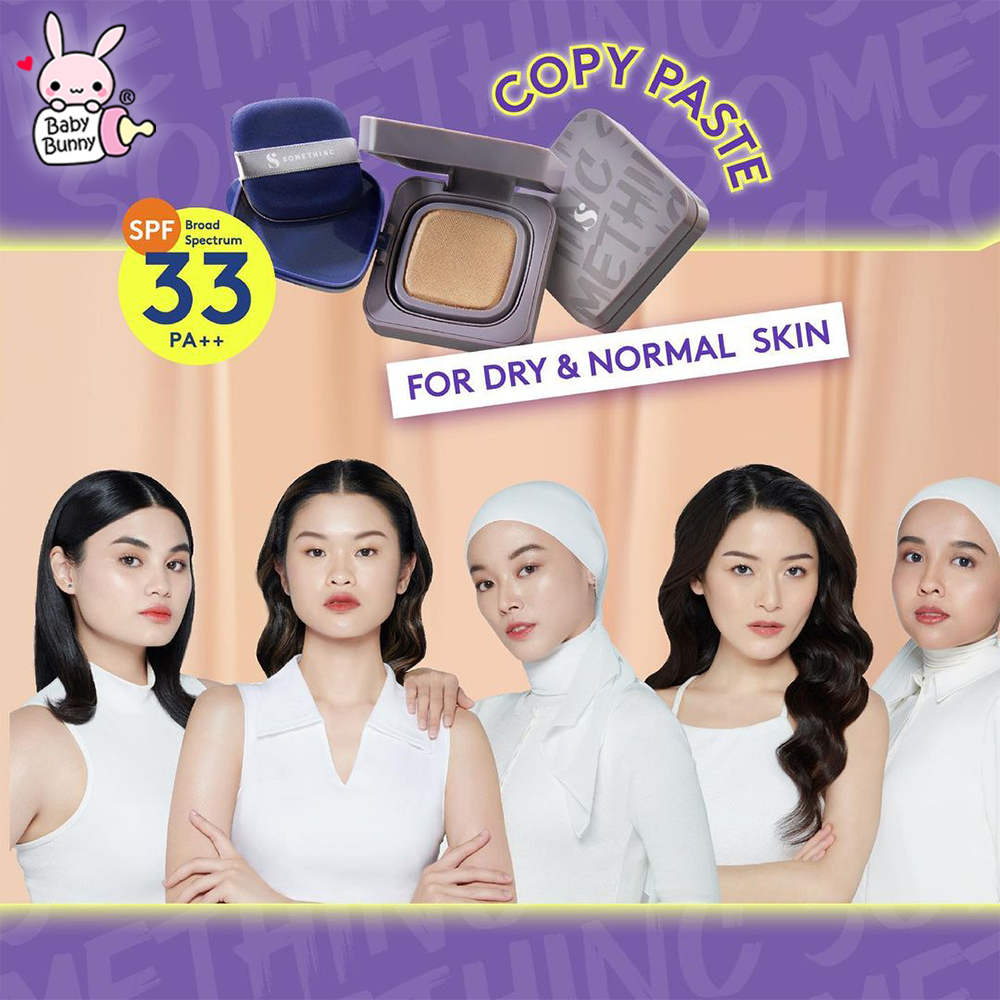 ❤ BELIA ❤ SOMETHINC COPY PASTE Breathable Mesh Cushion SPF 33 PA+++ - Glow Finish Tidak Menyumbat Pori-Pori | Cushion | BPOM | BABY BUNNY