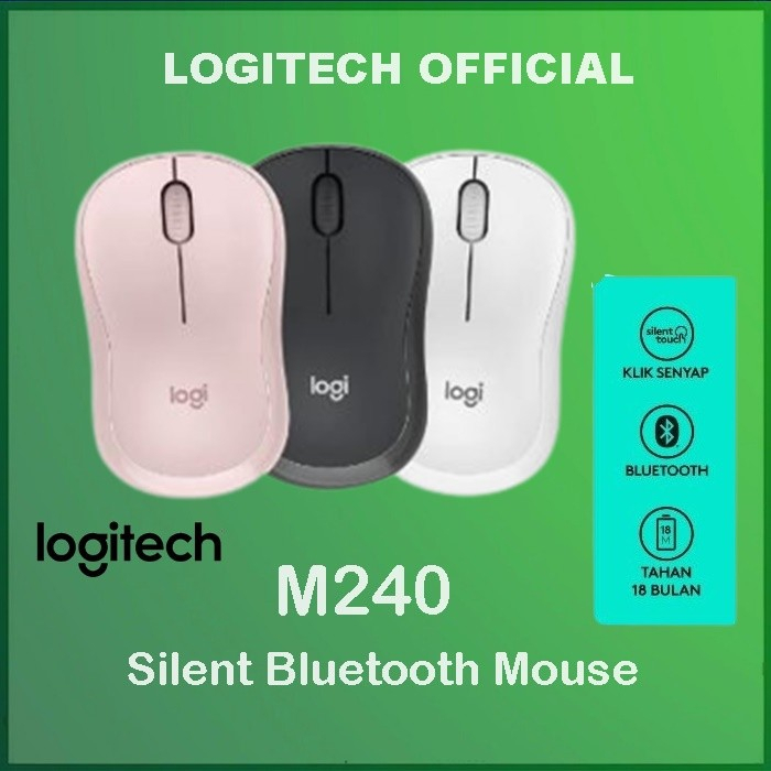 Logitech M240 Mouse Wireless Bluetooth Silent Click M-240