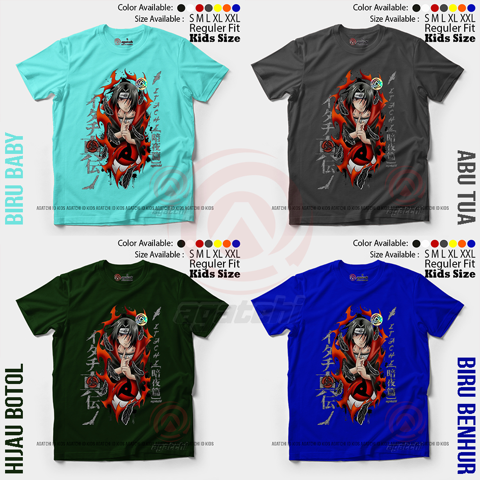 Baju Kaos Atasan Anak Laki-Laki Anime Naruto Shipuden Legend Akatsuki Uchiha Itachi