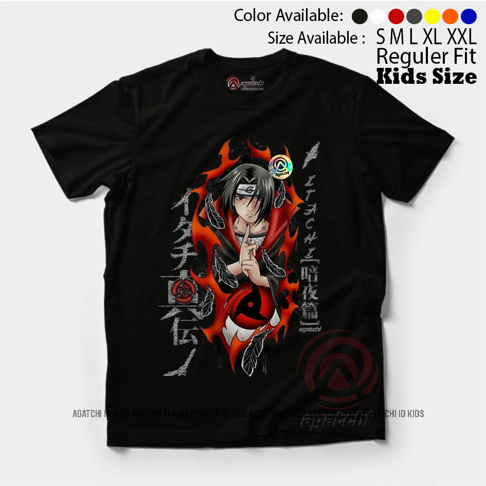 Baju Kaos Atasan Anak Laki-Laki Anime Naruto Shipuden Legend Akatsuki Uchiha Itachi