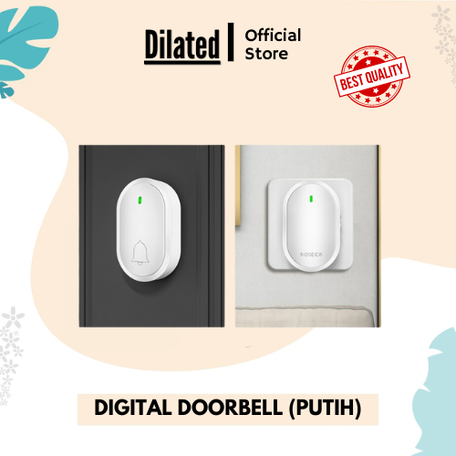 Wireless Doorbell Digital Door Bell House LED Bel Pintu Rumah - WHITE