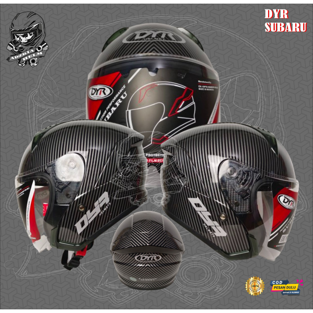 HELM DYR SUBARU CARBON TERBARU|HALF FACE