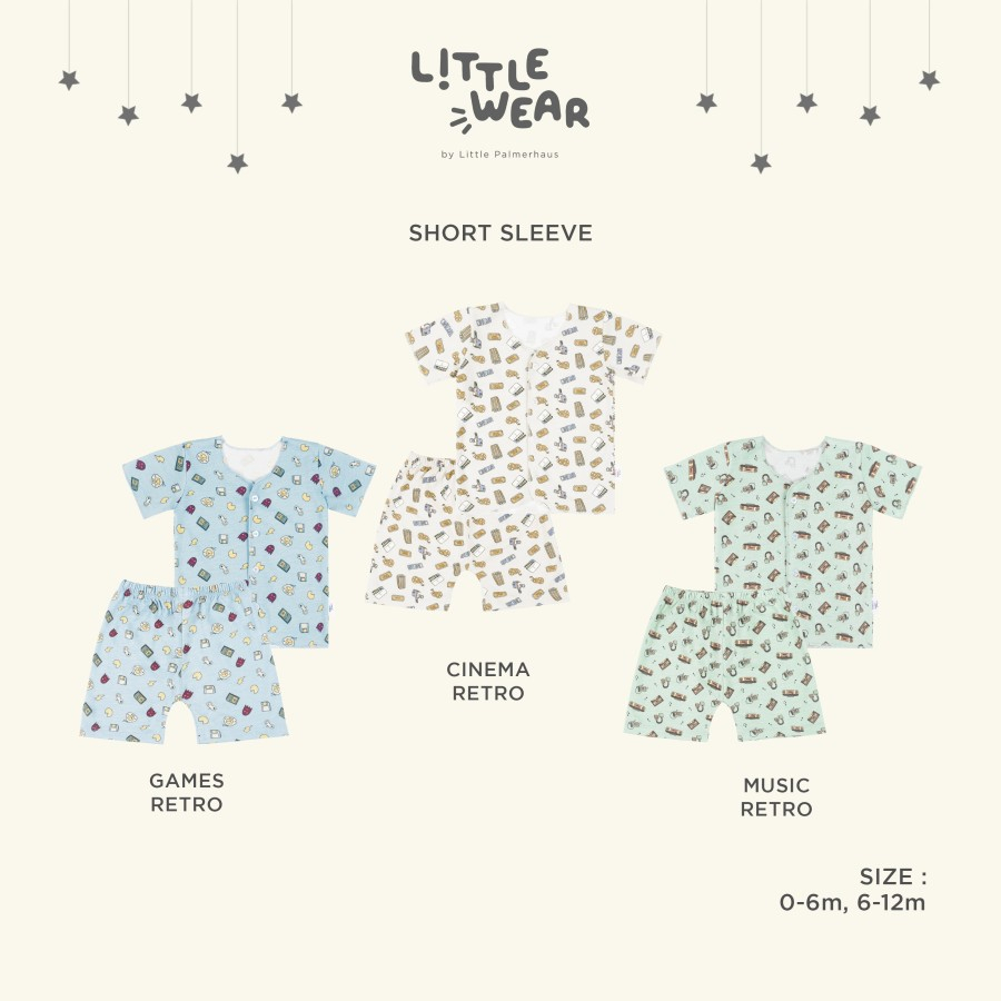 LITTLE WEAR SHORT by Little Palmerhaus-Baju bayi/setelan piyama bayi/setelan piyama anak