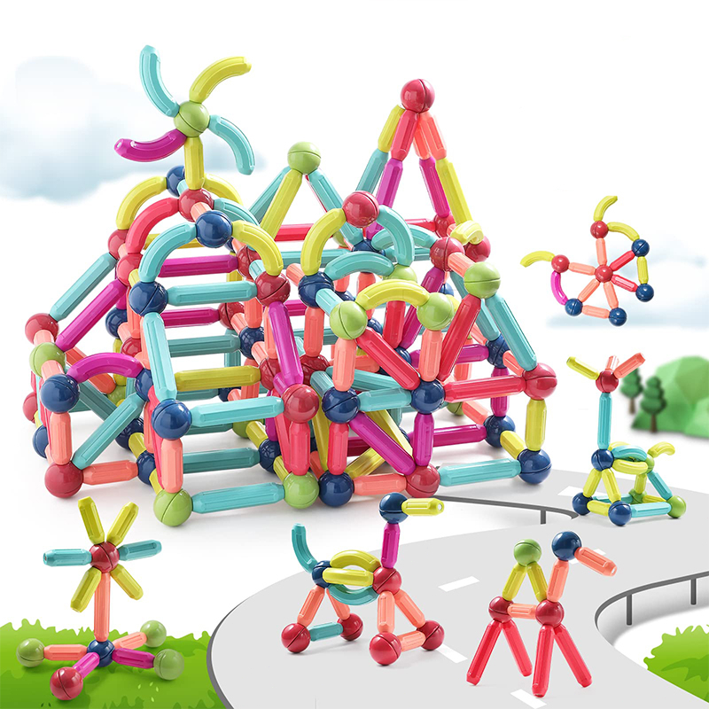 Magnetic Stick Block Mainan Magnet Anak Magnet Stick Bola Blok Bangunan Magnetik Edukasi Mainan Susu