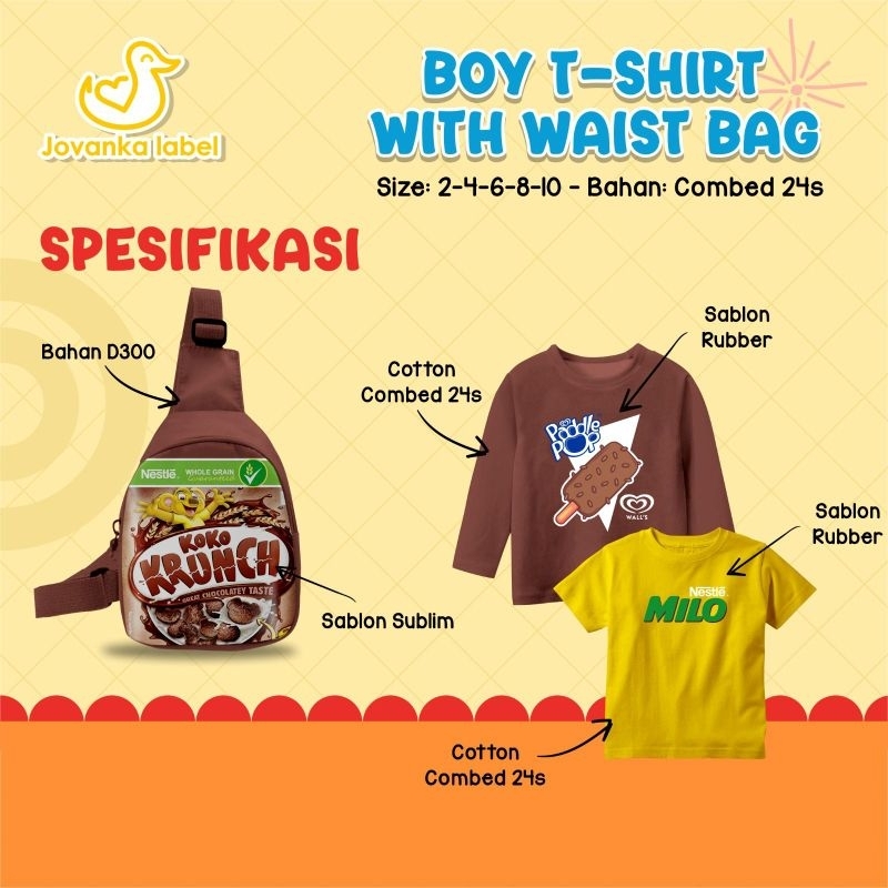 Ready ‼️ Set Koas Boy T-shirt With Waistbag by Jovanka bisa cod