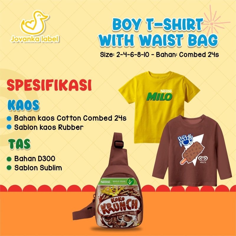 Ready ‼️ Set Koas Boy T-shirt With Waistbag by Jovanka bisa cod