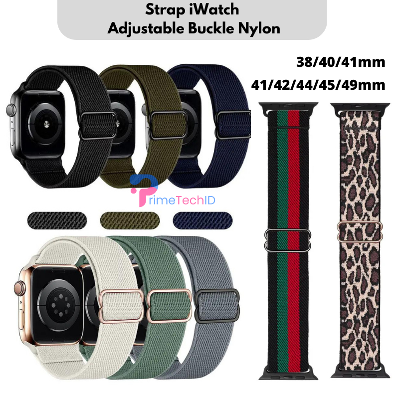 Strap untuk Apple watch IWO HW 41 45 42 44 38 40mm Tali Jam Tangan Strap Adjustable Buckle Nylon Sport Band iwatch series 1 2 3 4 5 6 7 8 9 ULTRASE