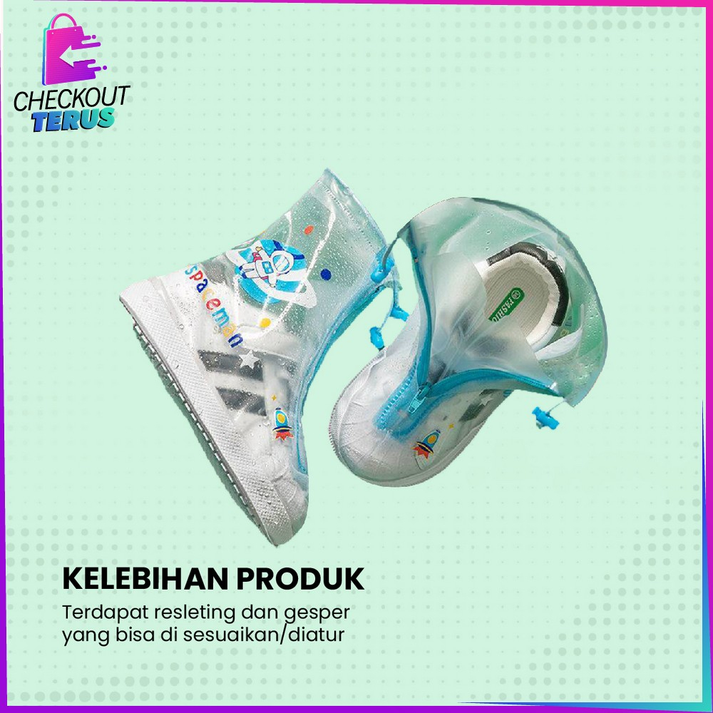 CT S55 Pelindung Sepatu Anti Air Anak Unisex Tahan Air dari Hujan Rain Cover Anti Bocor Sarung Cover Sepatu