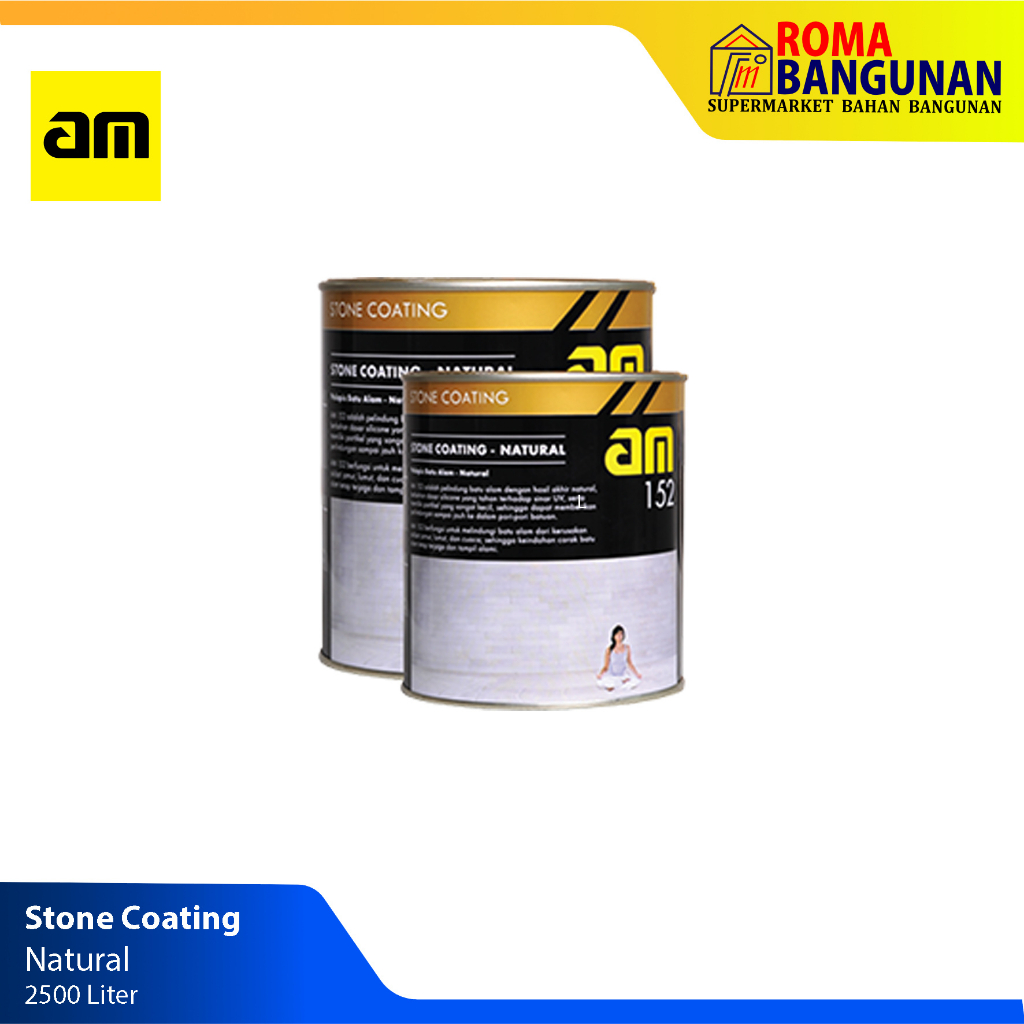 AM 152 Cat Pelapis Batu Alam Stone Coating Glossy Pengkilap Batu Alam 2.5L 2.5 Liter