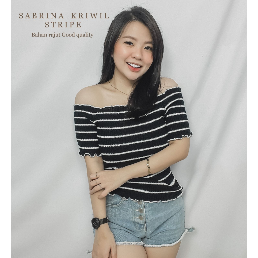 HOPYLOVY - Sabrina Stripe Kriwil Rajut