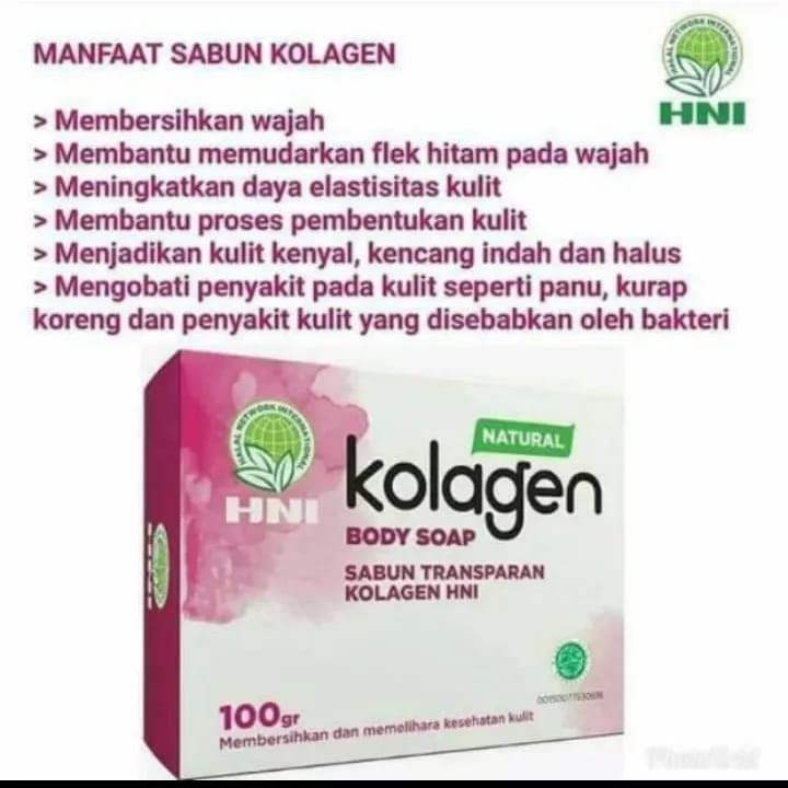 sabun Natural kolagen HNI ( sabun transparan kolagen )