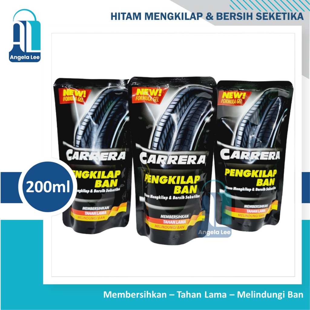 Carrera Pengkilap Ban GEL Motor Mobil jd Hitam Mengkilap Bersih 200ml