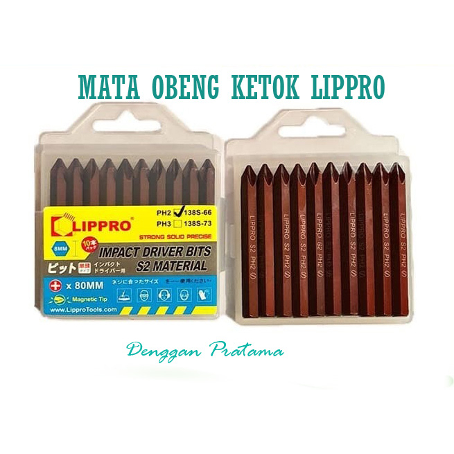 Lippro Impact Drive Bit Mata Obeng Ketok Plus PH2 PH3