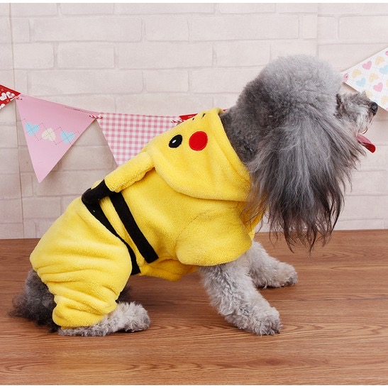 BAJU PIKACHU - Baju Hoodie Pakaian Hewan Kucing Anjing Model Pikachu Jumpsuit