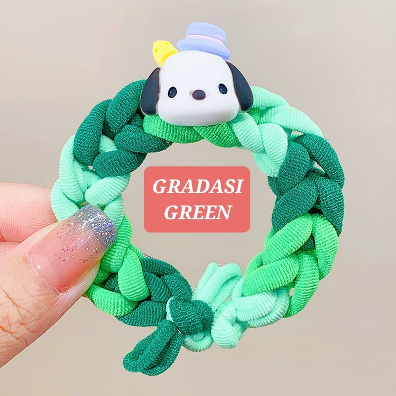 KARET SANRIO GRADASI PITA RAMBUT GELANG ANAK CEWEK FASHION KOREA IMPORT LUCU