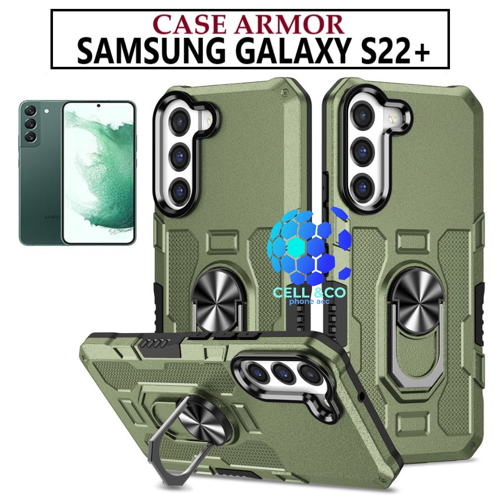 Case Armor SAMSUNG GALAXY S22+ Iring Cincin Magnetic Kesing Hp Protect kamera Premium Hard Case Standing Robot Pelindung Kamera