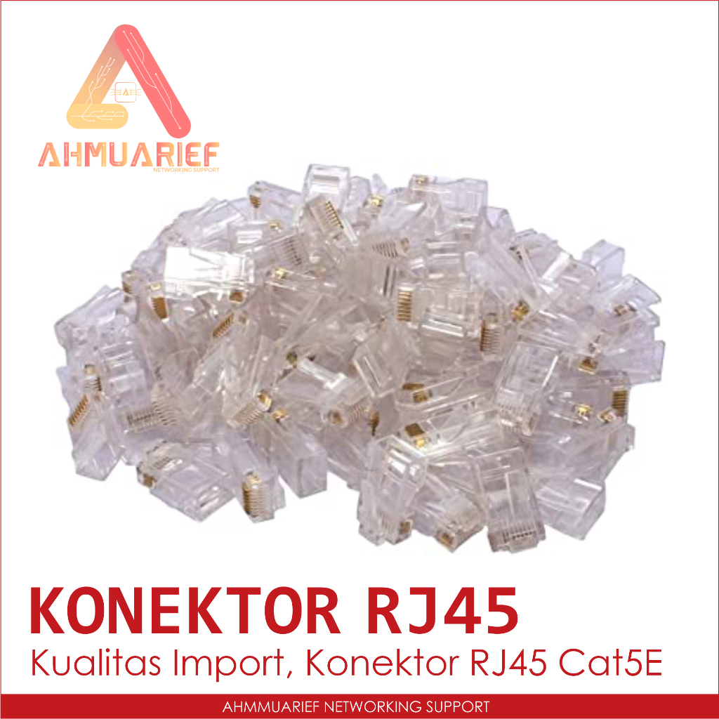 CONNECTOR KONEKTOR UTP RJ45 CAT5E RJ 45 CAT 5E MODULAR PLUGS JARINGAN LAN