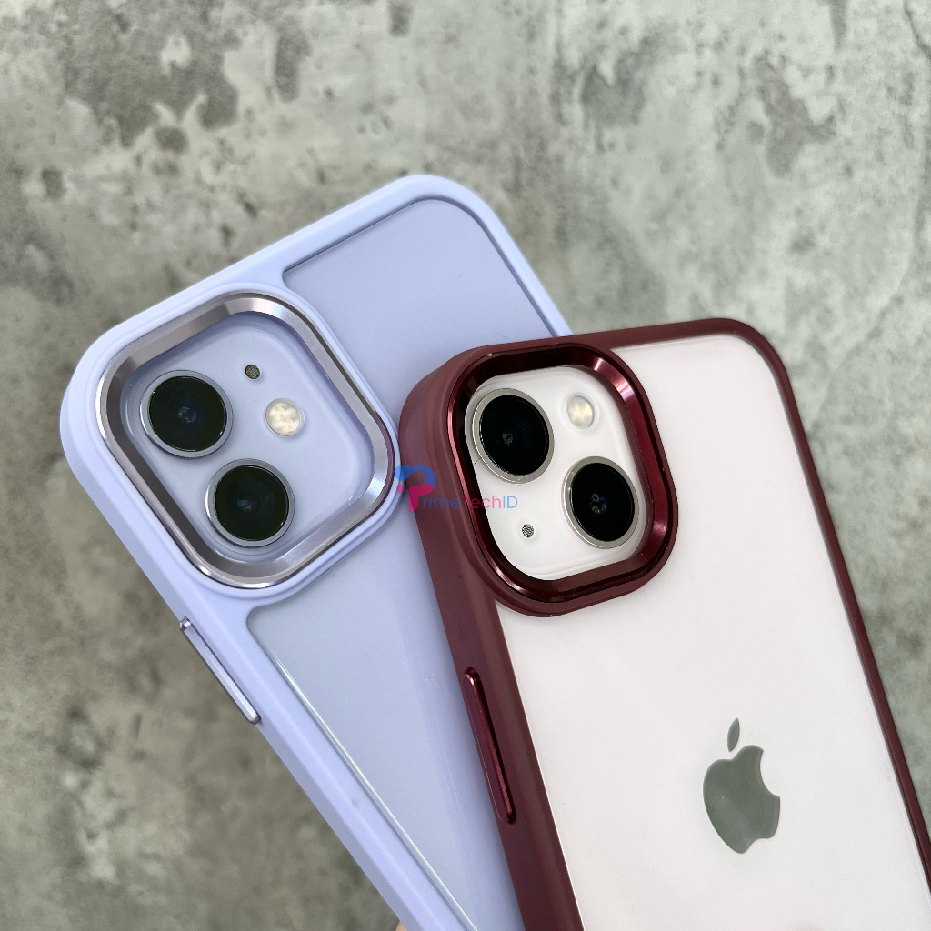 CASE IPHONE MATTE TRANSPARAN ACRYLIC Steel Hybrid Silicone Softcase Fullcover PELINDUNG LENSA METALIK For iphone 11 11 Pro 11 Pro Max 12 12 Pro 12 Pro Max 13 13 Pro 13 PRO PROMAX