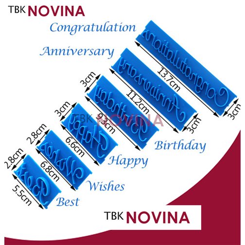 Cetakan Kue Kering Fondant Huruf Angka Alfabet Alphabet 40pcs / Embosser