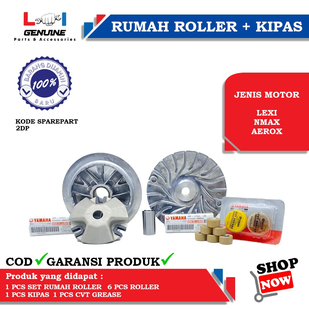 -LOI- RUMAH ROLLER SET KIPAS ROLLER CVT NMAX , AEROX , LEXI