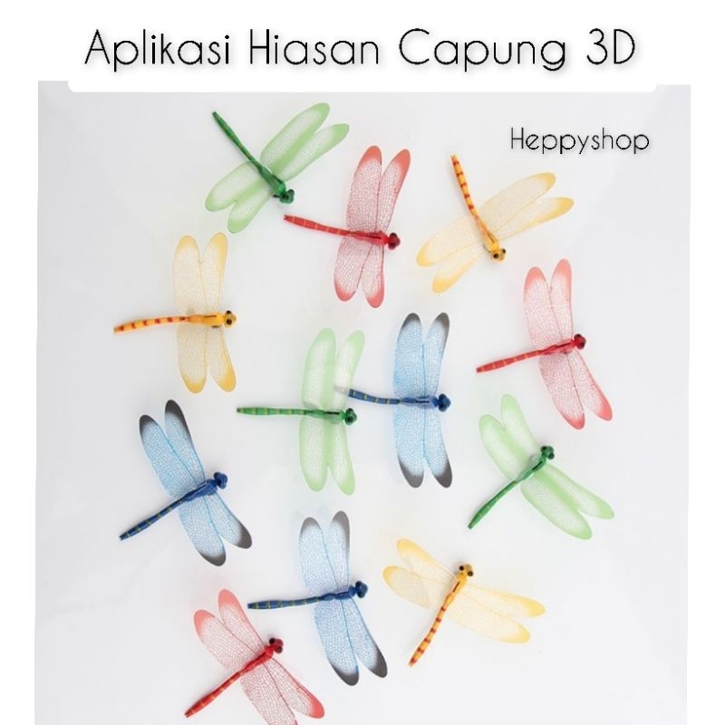 Aplikasi Hiasan Capung 3D Dekorasi Buatan