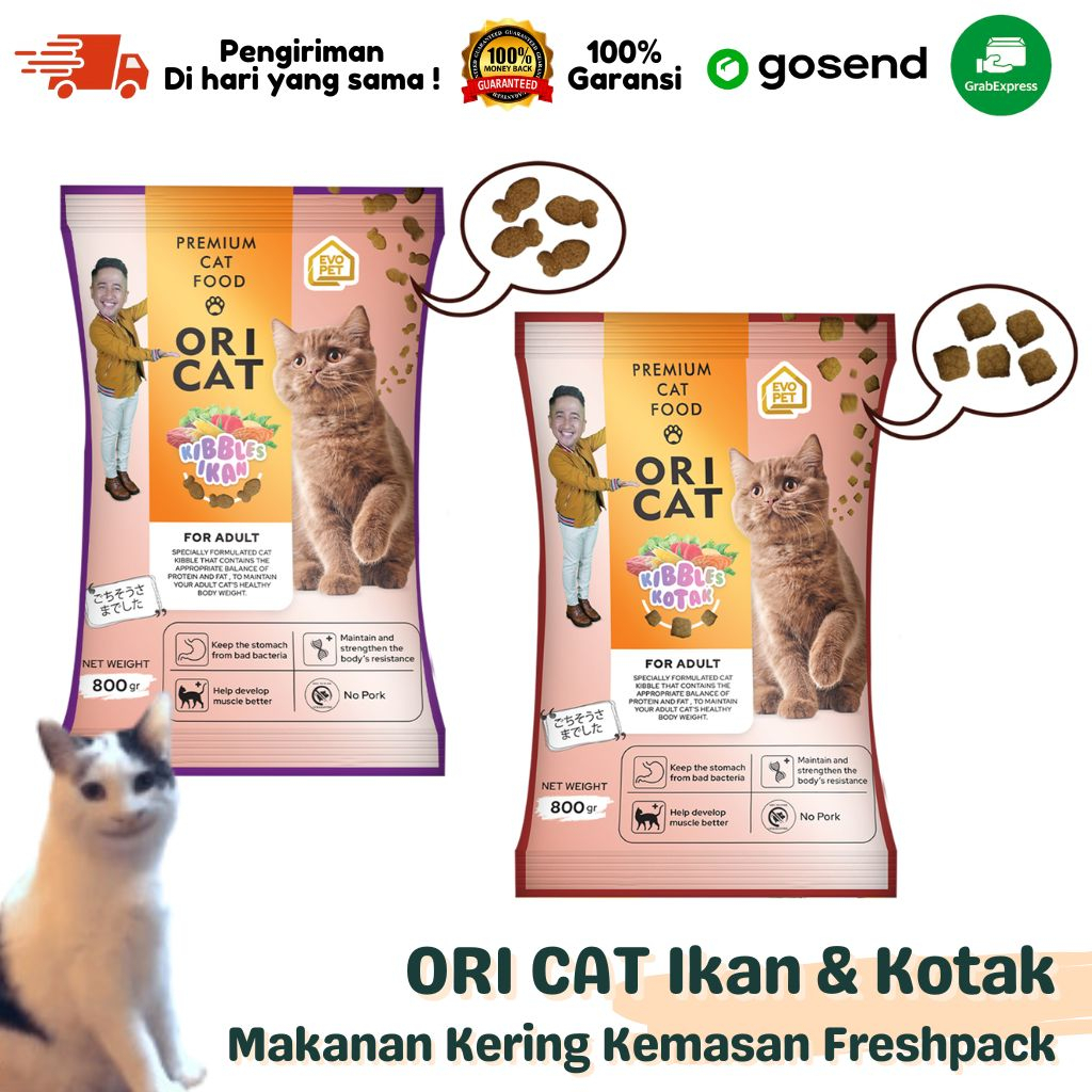 Makanan Kering Kucing Dry Cat Food ORI CAT Adult 800 GR Freshpack