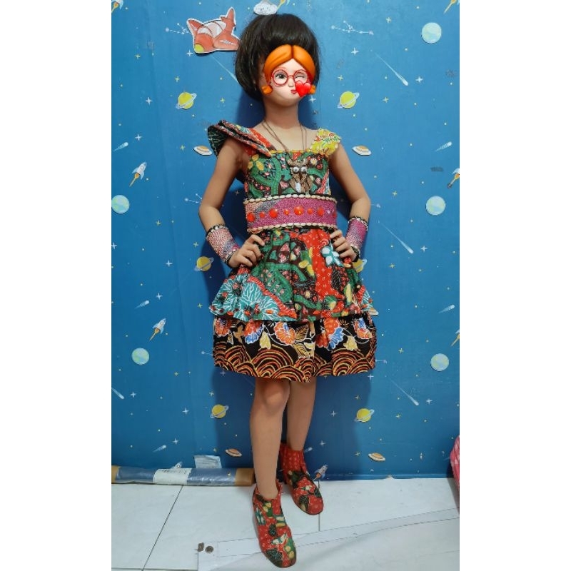 Casual Batik Fashion Show, Casual Batik Pesta, Kostum Batik anak untuk Usia 4-7thn