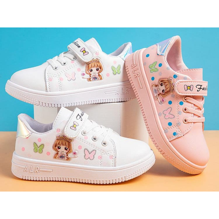 Sepatu sekolah anak sneakers fashion perempuan 2-10 tahun