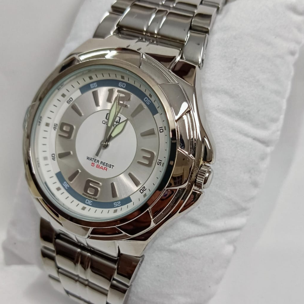 Jam Tangan Pria Casual Business Rantai Stainless Steel Analog Original Q&amp;Q QnQ QQ Q468 QB10/Q252/Q798 Series