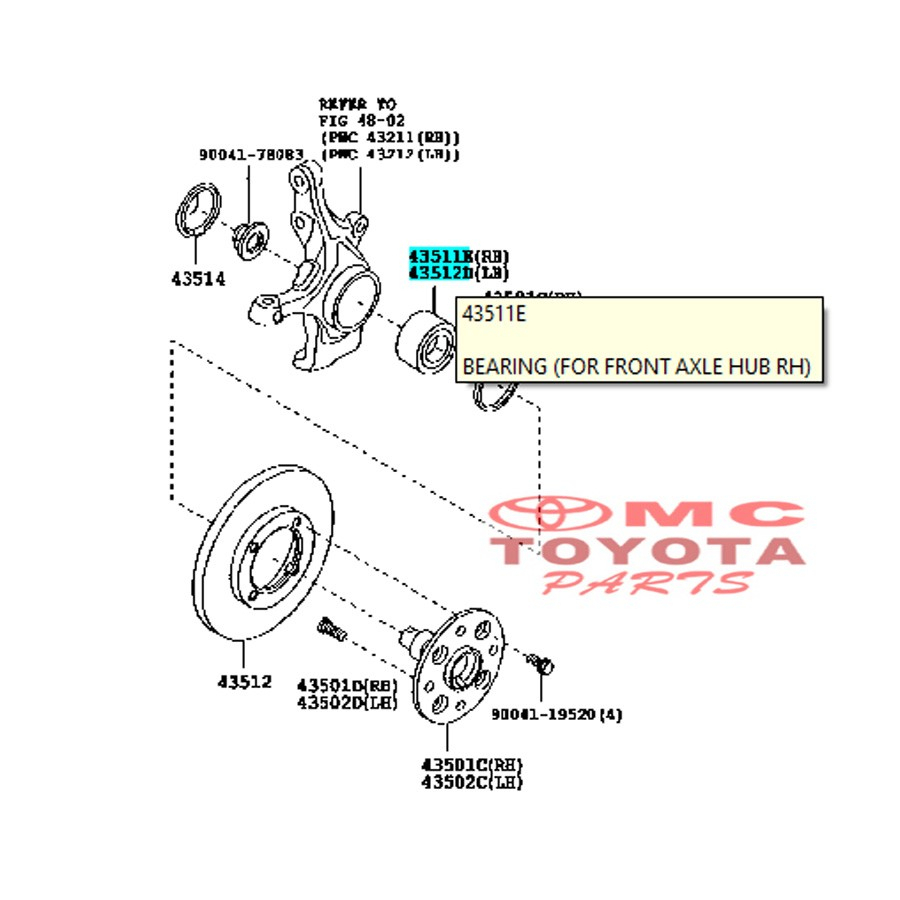 Laher Roda Depan Avanza Xenia RUSH Terios 9004A-36093