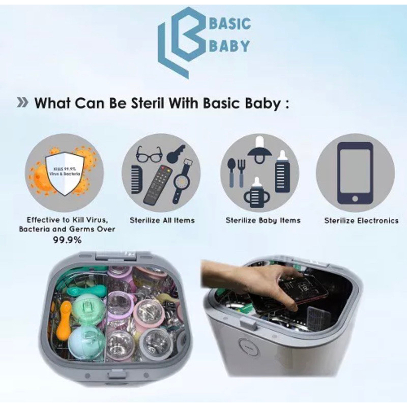 Basic Baby UV Sterilizer Box &amp; Basic Baby Cabinet UV Sterilizer Multifunction Sterilizer Alat Steril Botol Susu