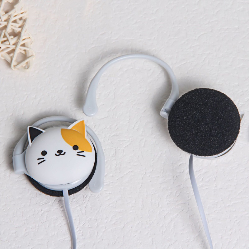 [KN-3064] Headset Earphone Karakter Motif Animal KUCING / Earphone CAT HEAD / Cute Cat Earphone