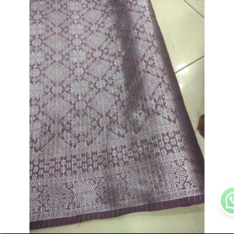 Kain Songket Palembang Warna Taro Silver