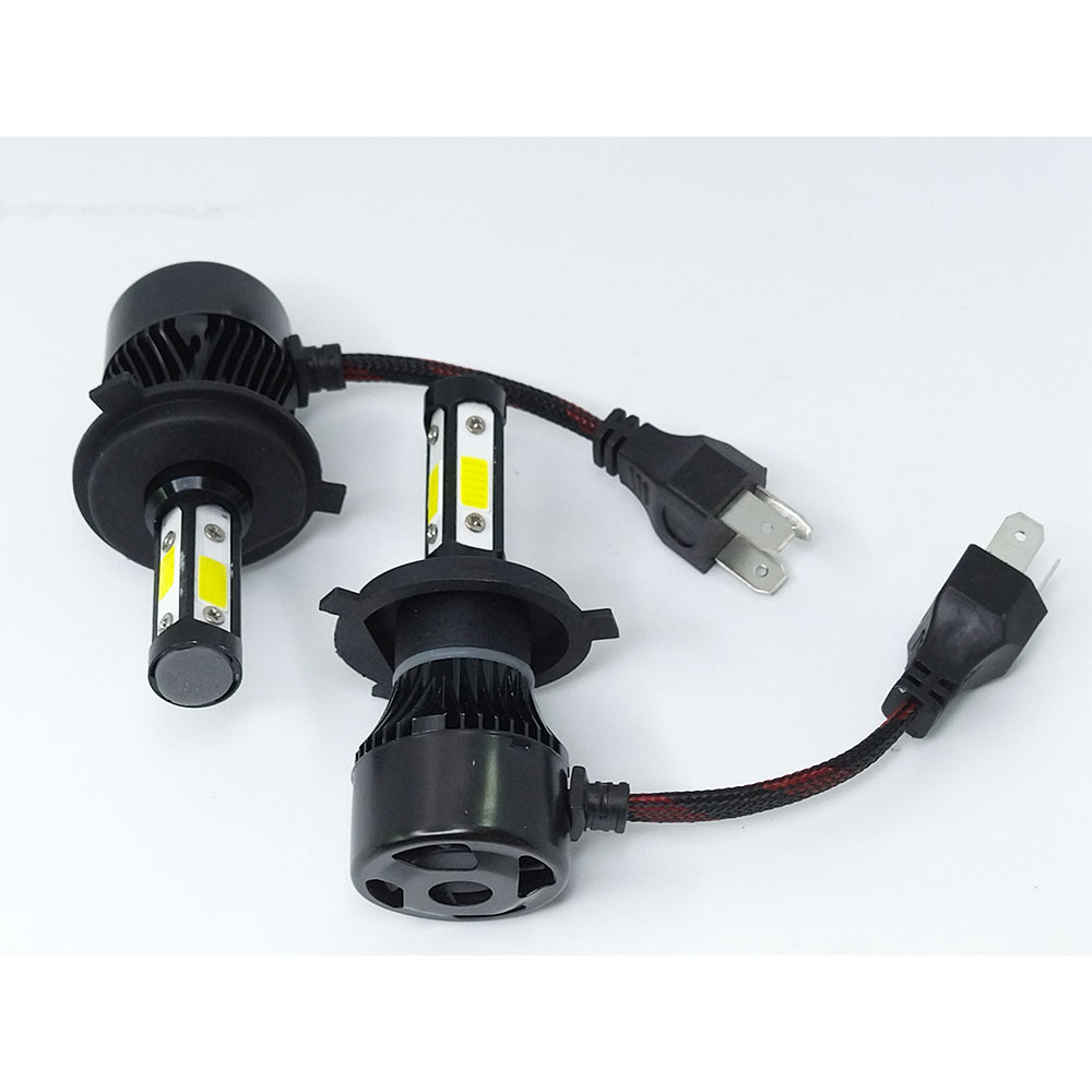 *COD* Lampu Mobil 4 sisi LED COB Headlight H4 cool White 2pc Super Terang 8000 Lm / lampu depan