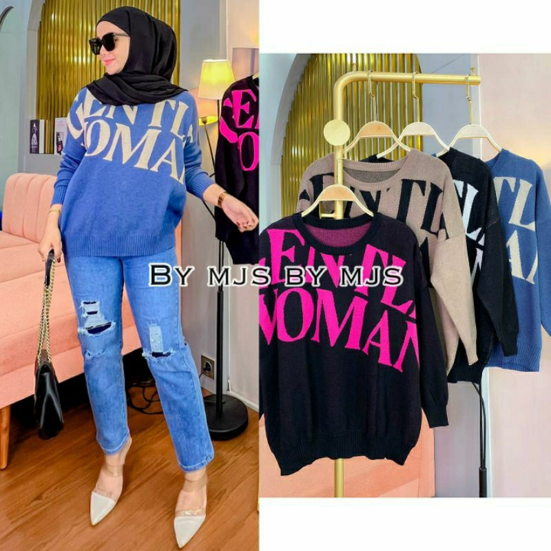 Gentle Woman Rajut, SWEATER JUMBO CANTIK MODIS FIT XXXXL LD 120-140 BAHAN RAJUT PREMIUM TERMURAH OOTD KEKINIAN TERLARIS