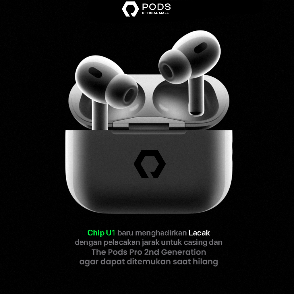 ThePods PRO 2nd Generation / Pro 2 2023 - With H2 chip Wireless Charging Case - (IMEI &amp; Serial Number Detectable) - Final Upgrade Version 9D Hifi Stereo TWS Headset Earphone Earbuds - Headphone 9D Spatial Audio - By PodsIndonesia