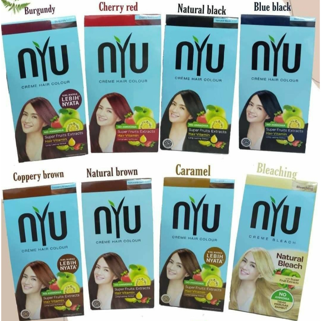 NYU Creme Hair Colour | Caramel 11.02 | Flaming Orange 7.40 | Natural Bleach | Burgundy 5.62 | Cherr