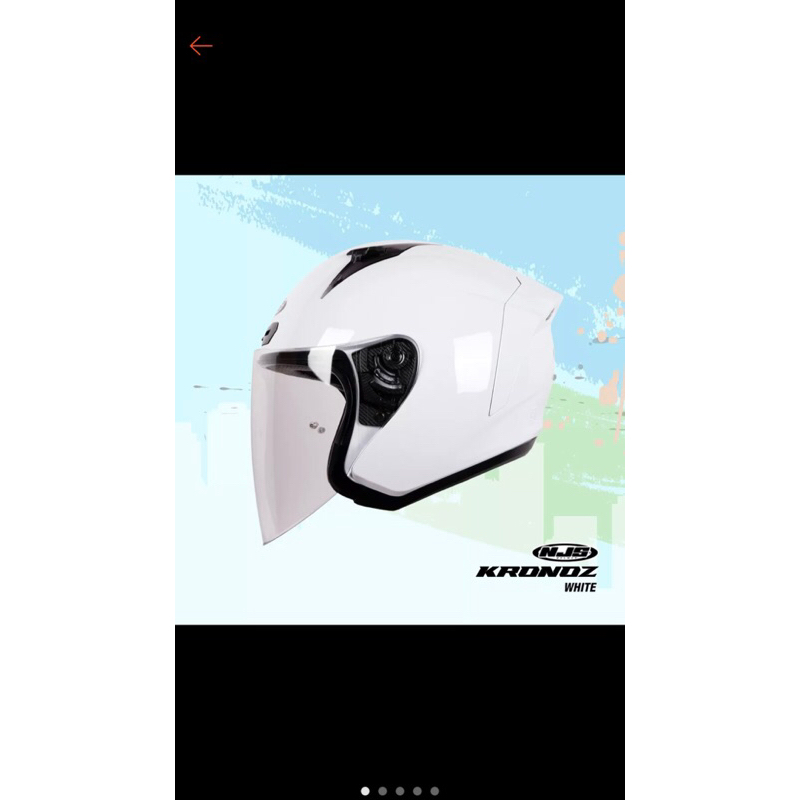 NJS Kronoz Putih gloosy ,100% original Half Face SNI