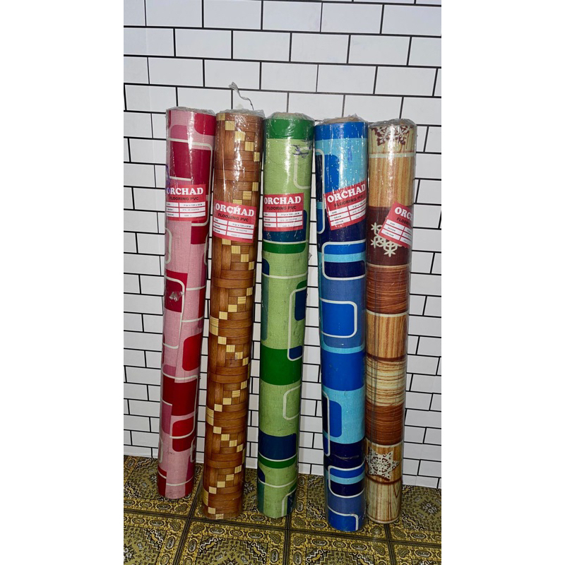 KARPET PLASTIK/PERLAK LANTAI /MEJA/ KARPET LANTAI PLASTIK ORCHAD LEBAR 1.2m