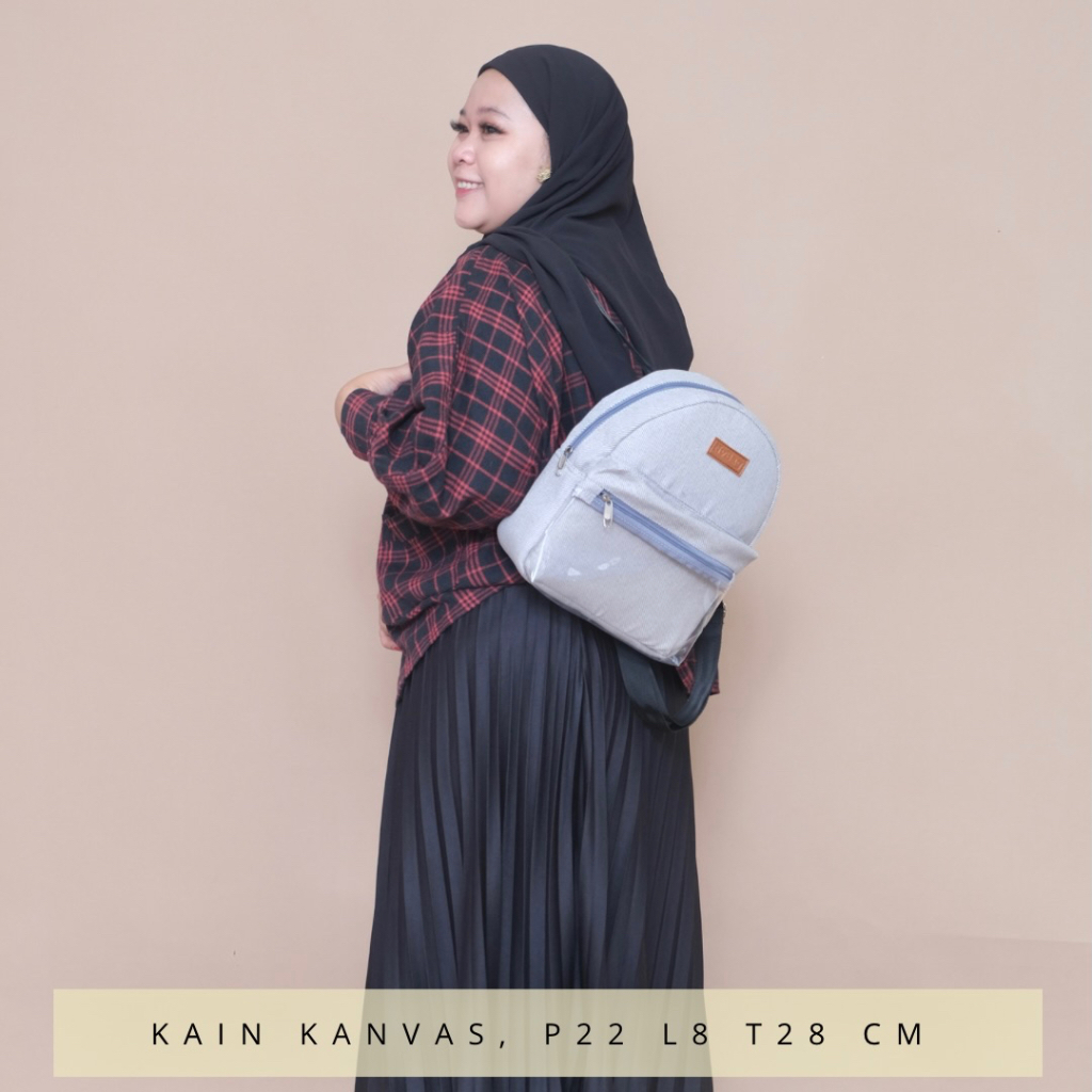 Tas nya SIS Ransel motif tiga garis buat sekolah atau traveling anti air waterproof multifungsi murah