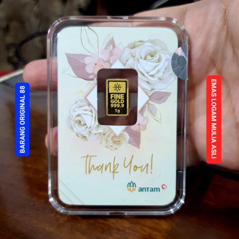 HADIAH KARTU UCAPAN TERIMA KASIH KADO CARD THANK YOU 1 GRAM EMAS ANTAM GIFT SERIES SATU GR HARTADINA