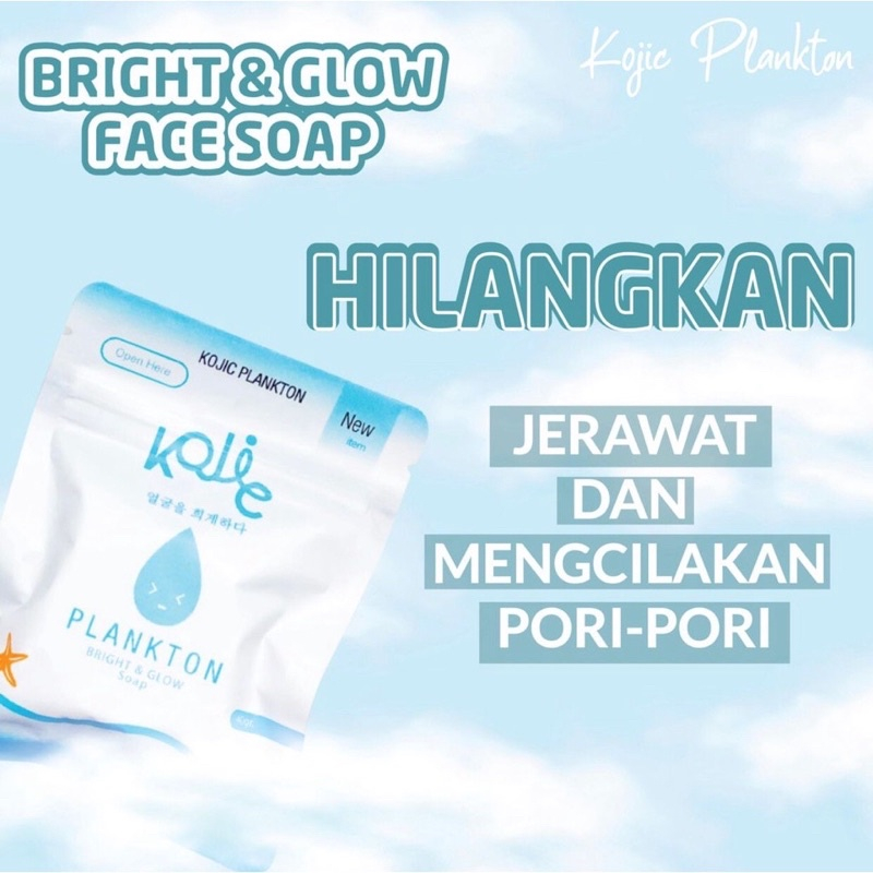 KOJIC PLANKTON Bright &amp; Glow Soap | Face Soap 40g &amp; Body Soap 90g | BPOM