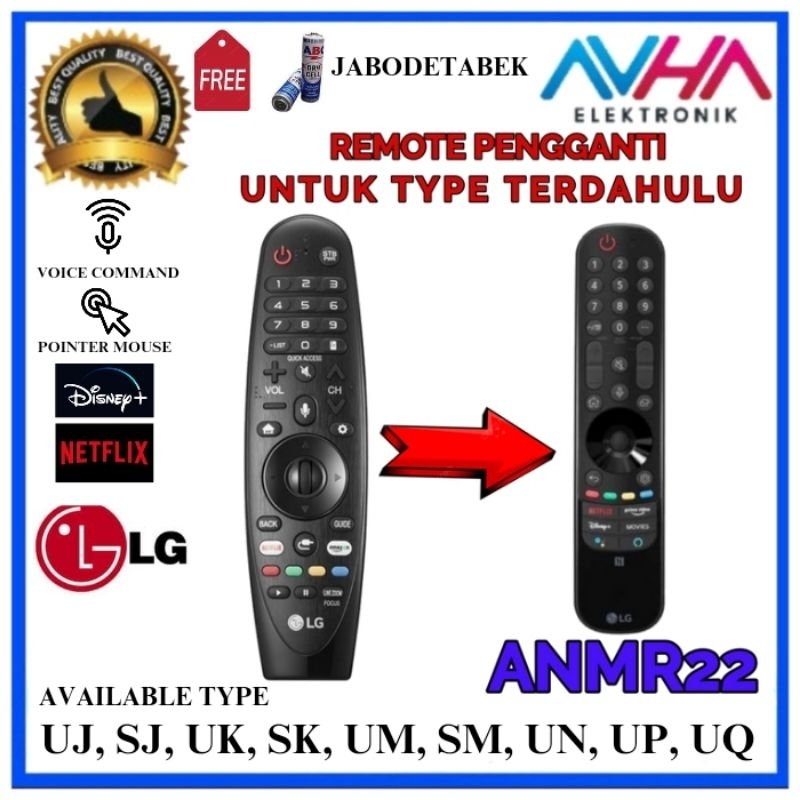 Magic Remote LG SMART TV, Remot Magic LG, Remote Magic smar LG ANMR19ba &amp; anmr22 UJ, UK, UM, UN, UP, UQ Original Garansi 1 Minggu Free bubble &amp; batre