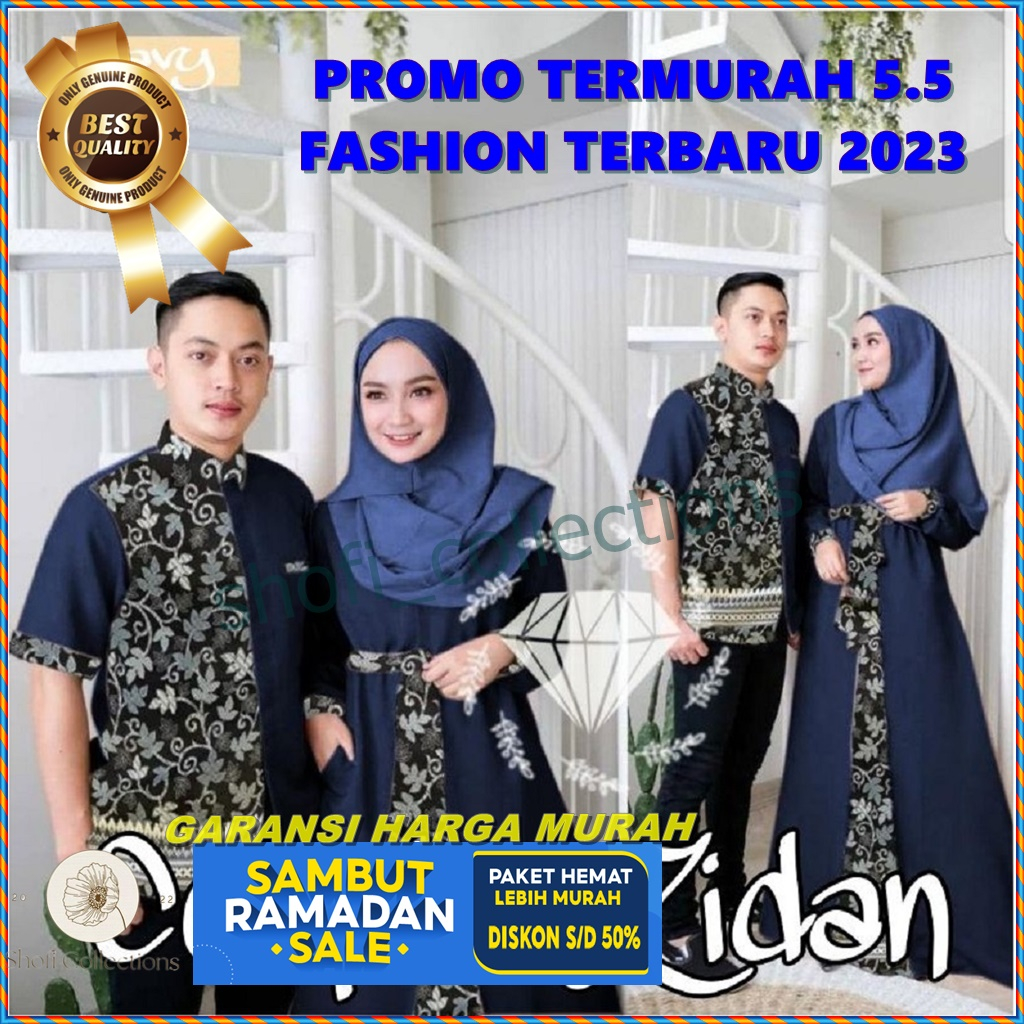 Baju Couple Soft Mocca Keluarga Pasangan Muda Remaja Terbaru Kekinian Modern Gamis Kemeja Batik Sari