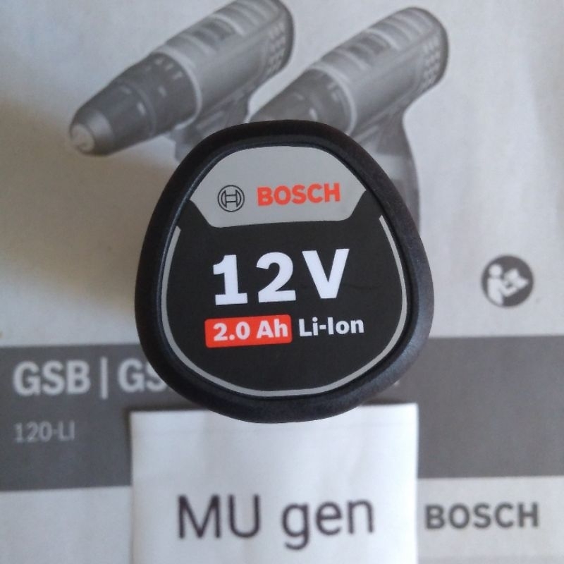 baterai baterry bor cordless impact drill Bosch 12v 2.0 AH tipe GBA untuk gsb gsb gdr 120 li