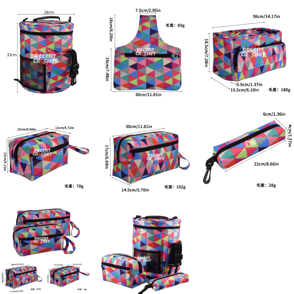 Tas Benang Rajut Mosaik / Yarn Storage Organizer Bag